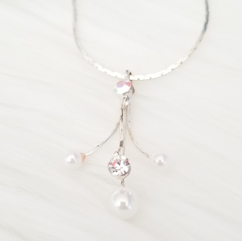 3/$10 - Rhinestone and Pearl Necklace